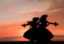 Hula Dancers at Sunset